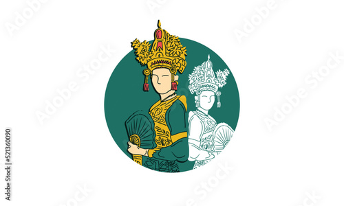 Balinese girl wearing traditional traditional clothes