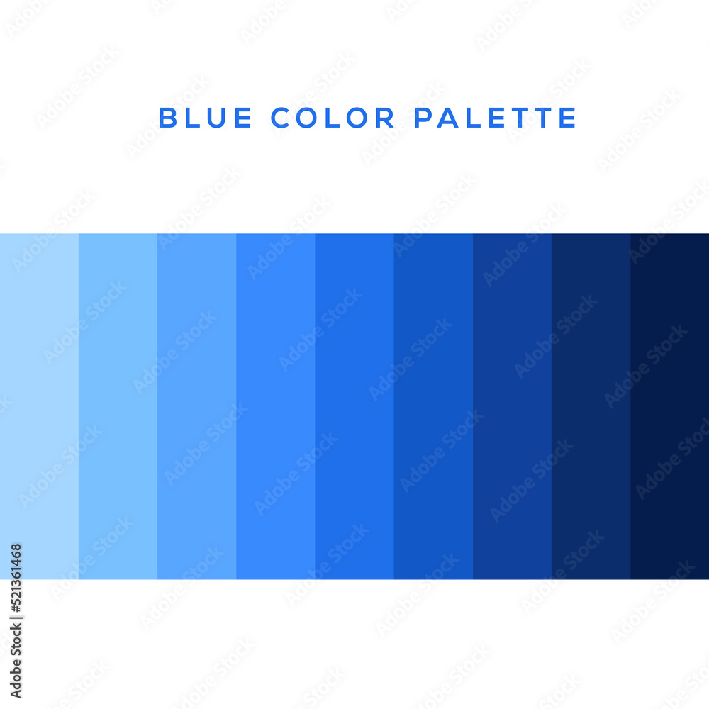 Blue color palette vector illustration isolated on white background