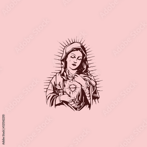 HIGH QUALITY MOTHER MARIA VECTOR FOR HOME WALL DESIGN, T-shirts and tattoos