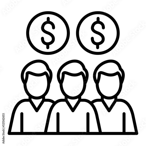 Crowdfunding Line Icon