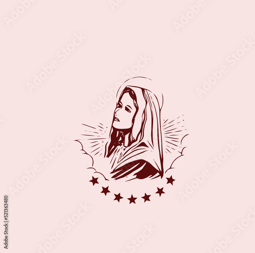 HIGH QUALITY MOTHER MARIA VECTOR FOR HOME WALL DESIGN, T-shirts and tattoos