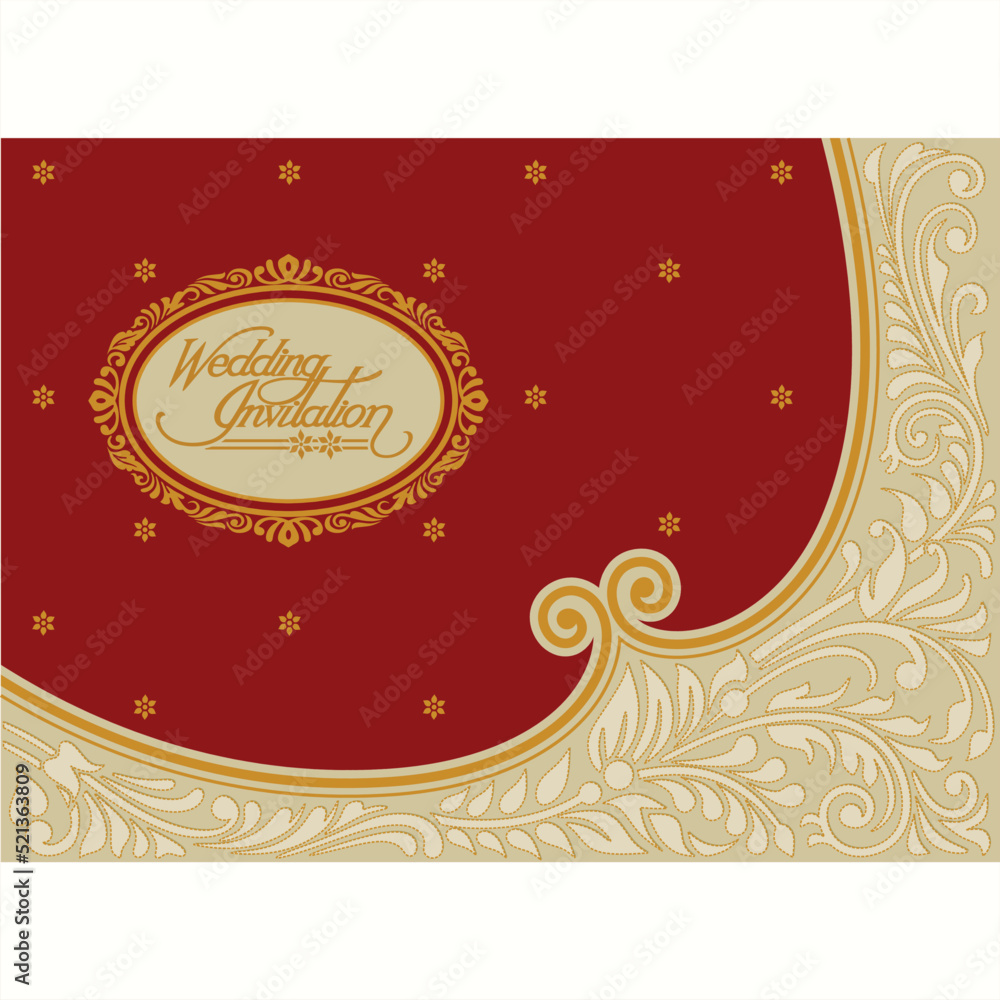 Indian wedding invitation card design. Vector illustration. Stock ...