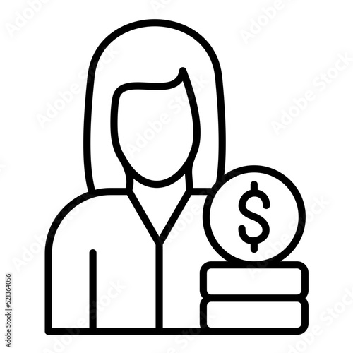 Female Financial Advisor Line Icon