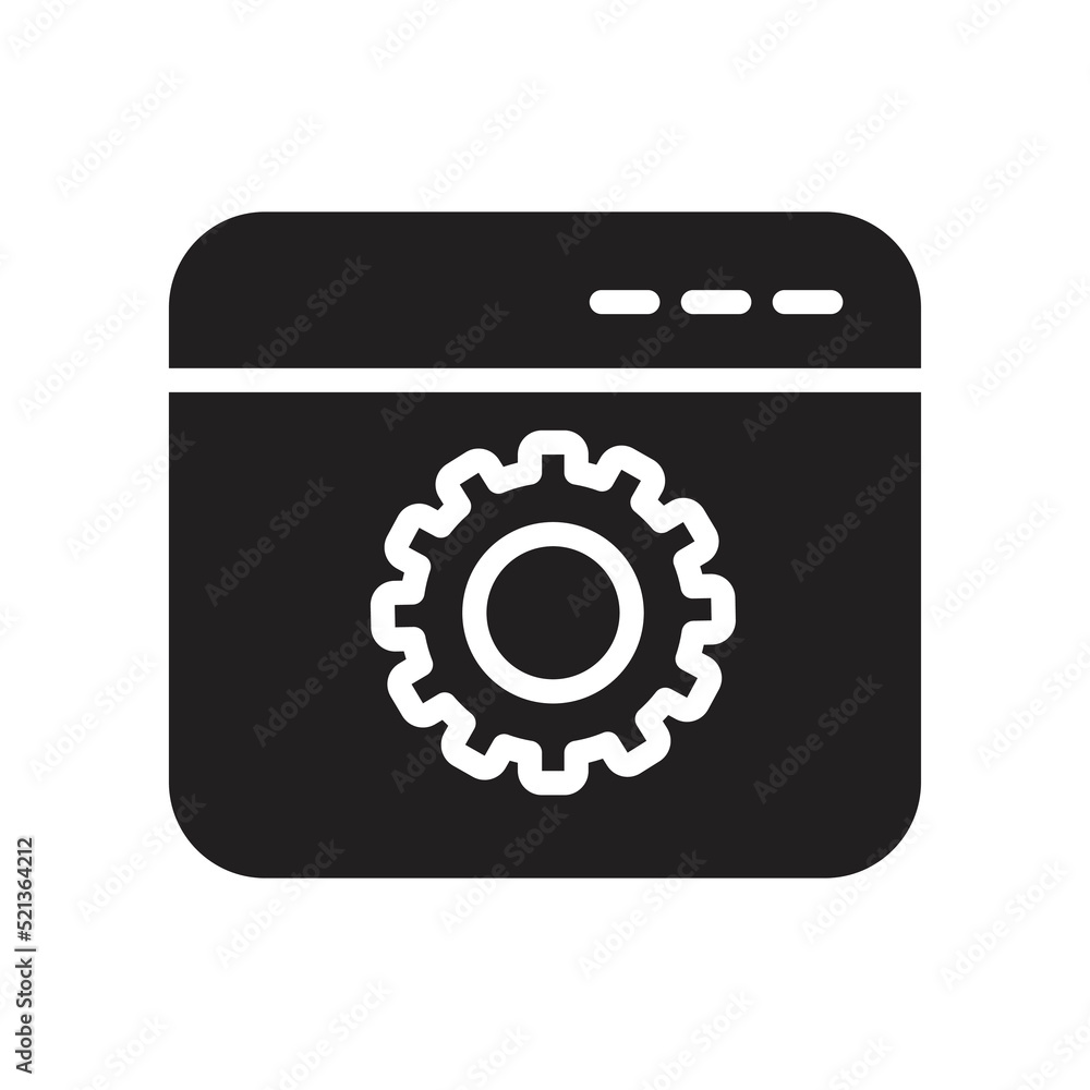 Web Optimization icon design. Website and gear linear style sign for mobile concept and web design. vector illustration Web Optimization icon design. Website and gear linear style sign for mobile concept and web design. vector illustration