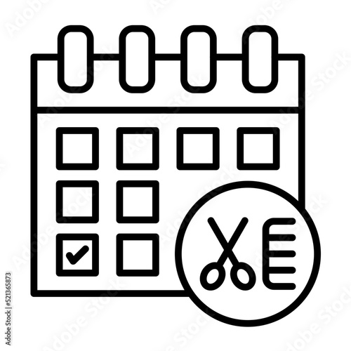 Barber Appointment Line Icon