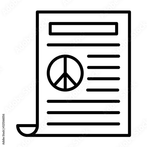 Peace Treaty Line Icon