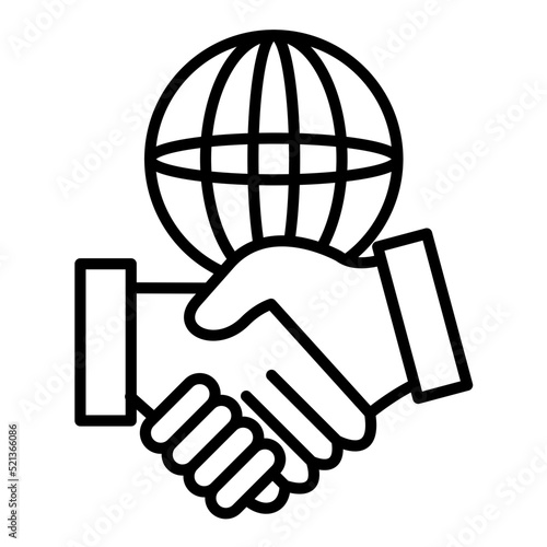 International Relations Line Icon