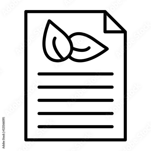 Biodegradable Paper Line Icon