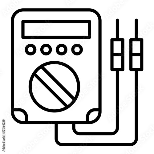 Voltmeter Line Icon