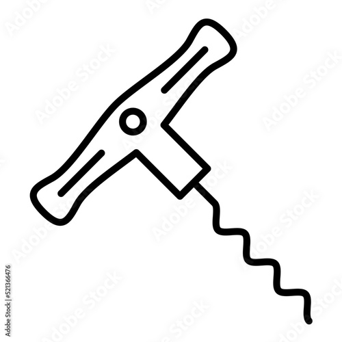 Corkscrew Line Icon