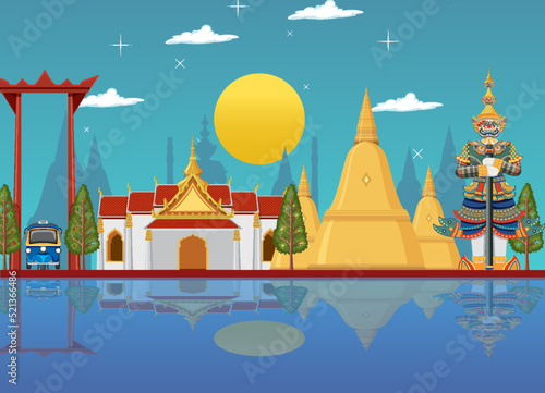 Thailand attraction landmarks background