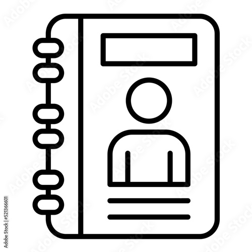 Diary Line Icon