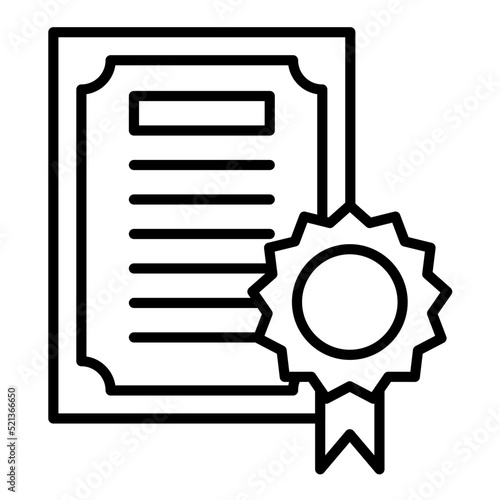 Certificate Line Icon