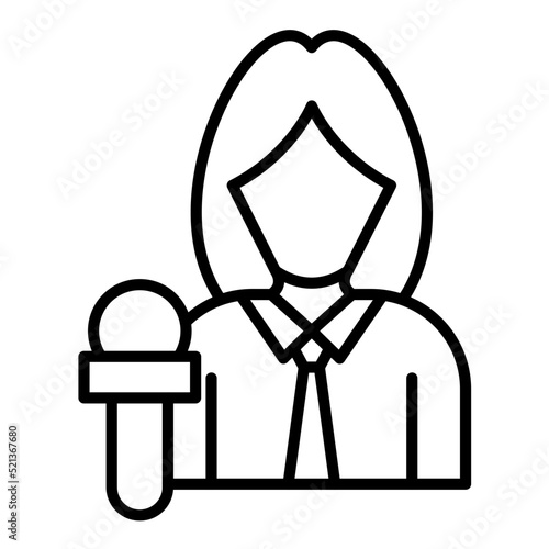 News Anchor Line Icon