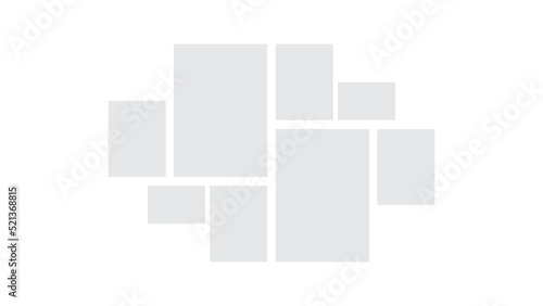 Artwork picture frame and decorative painting photo frame flat vector illustration.