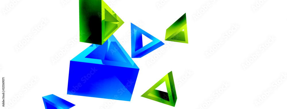 Triangle abstract background. 3d vector basic shape technology or business concept composition. Trendy techno business template for wallpaper, banner, background or landing Triangle abstract background. 3d vector basic shape technology or business concept composition. Trendy techno business template for wallpaper, banner, background or landing
