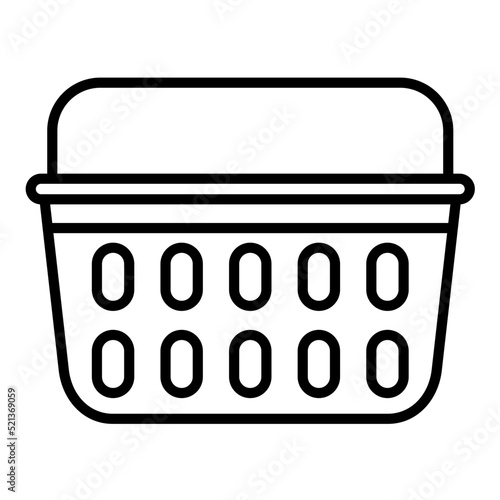 Laundry Basket Line Icon