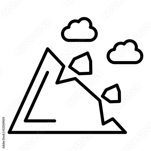 Landslide Line Icon