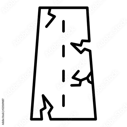 Road Crack Line Icon