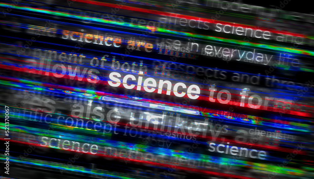 Headline titles media with Science and education 3d illustration