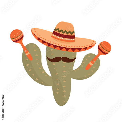 illustration of funny cactus character