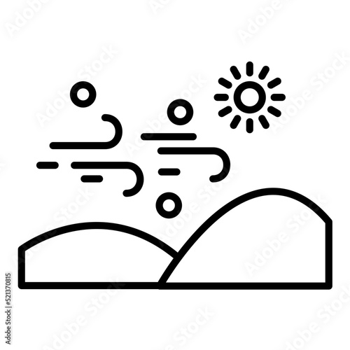 Desert Sandstorm Line Icon