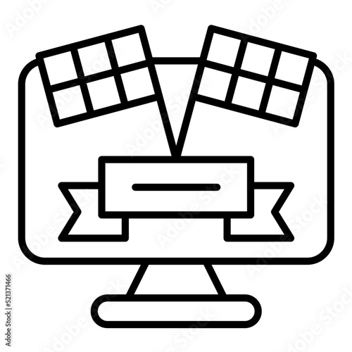 Racing Game Line Icon