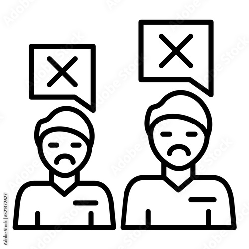 People Disagree Line Icon