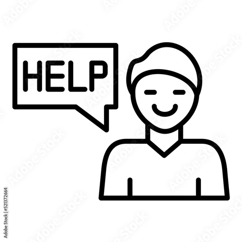 Ask For Help Line Icon
