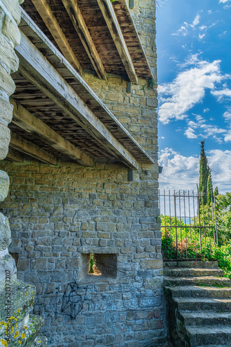 City walls of Piran Piransko obzidje on sunny spring day photo