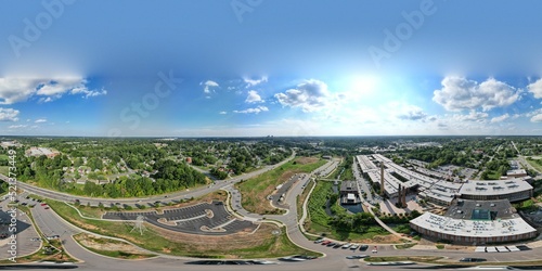 360-degree aerial view of Revolution Cotton Mills in Greensboro, Guilford County, North Carolina photo