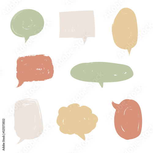 collection set of blank speech bubble balloon, think, speak, talk, text box, banner, flat, design, vector illustration