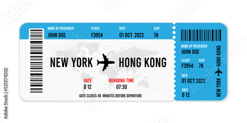 Air plane tickets set illustration