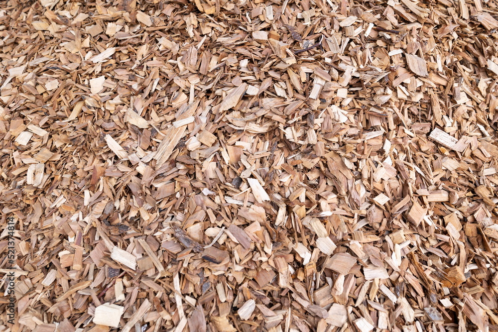 piles of hardwood wood chips are stored under the canopy as solid fuel piles of hardwood wood chips are stored under the canopy as solid fuel
