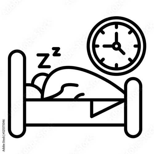 Bed Time Line Icon