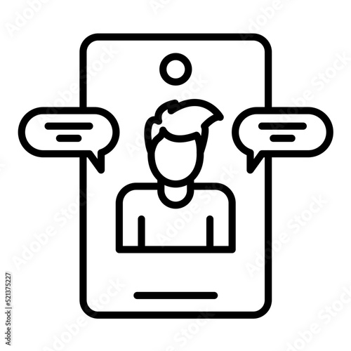 Videocall Discussion Line Icon
