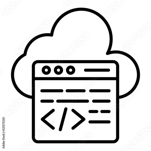 Cloud Coding Line Icon