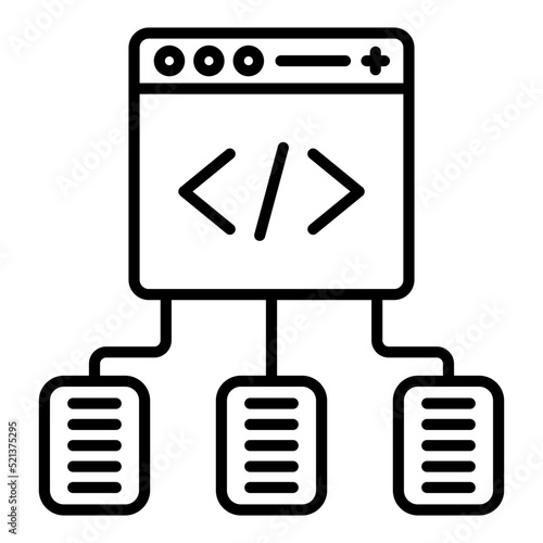 Code Framework Line Icon