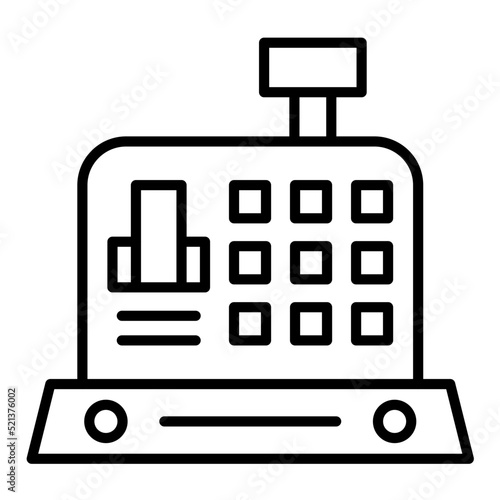 Cashier Machine Line Icon