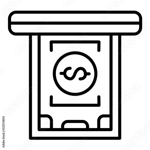 Cash Withdrawal Line Icon