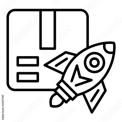 Project Launch Line Icon