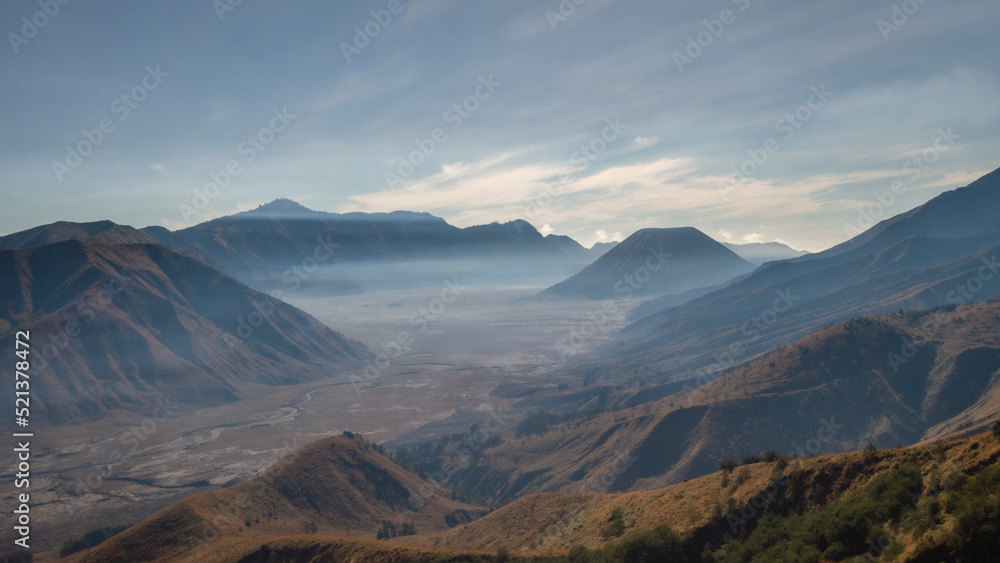 Mount Batok, East Java, Indonesia. background wallpaper. high quality photo