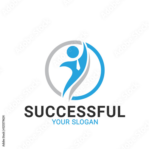 Success People Logo, successful mam Logo Template
