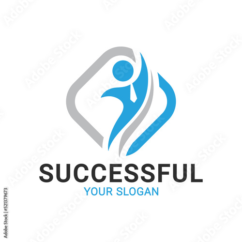 Success People Logo, successful mam logo Template
