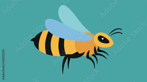 black and yellow bee on a green background