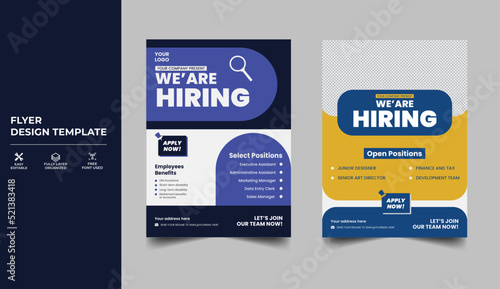 We are hiring advertisement flyer design. Hiring Job flyer design poster template