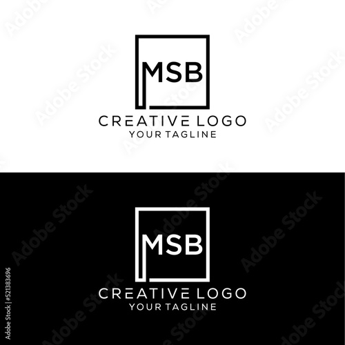 creative letter msb logo design vector