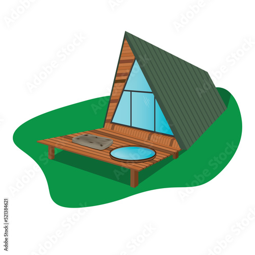 natural life bungalow tiny house vector