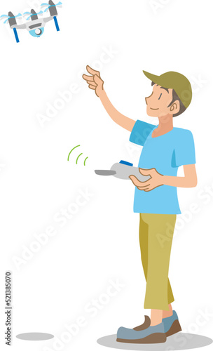 ドローン操作を楽しむ子供