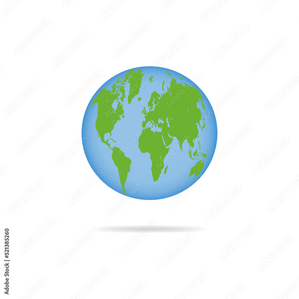 Fototapeta premium Earth planet icon vector. 3d planet earth. Iillustration for web banner, web and apps, infographic.